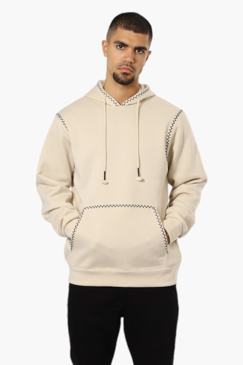 Essentials By Drill Clothing Stitch Detail Hoodie - Cream - Mens Hoodies & Sweatshirts - International Clothiers