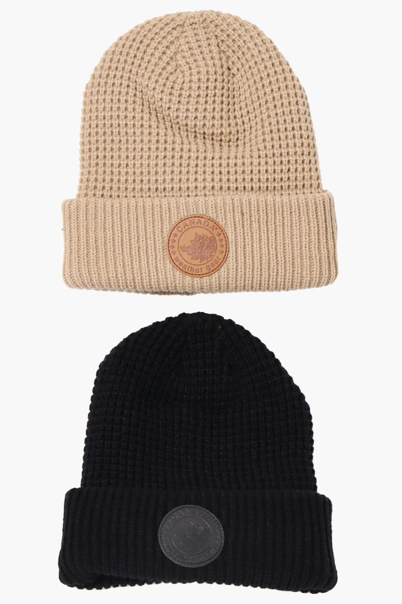 Canada Weather Gear 2 Pack Waffle Knit Hat - Beige - Mens Hats - International Clothiers