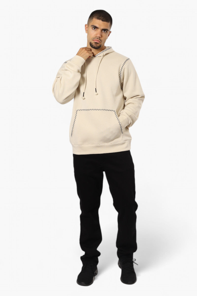 Essentials By Drill Clothing Stitch Detail Hoodie - Cream - Mens Hoodies & Sweatshirts - International Clothiers