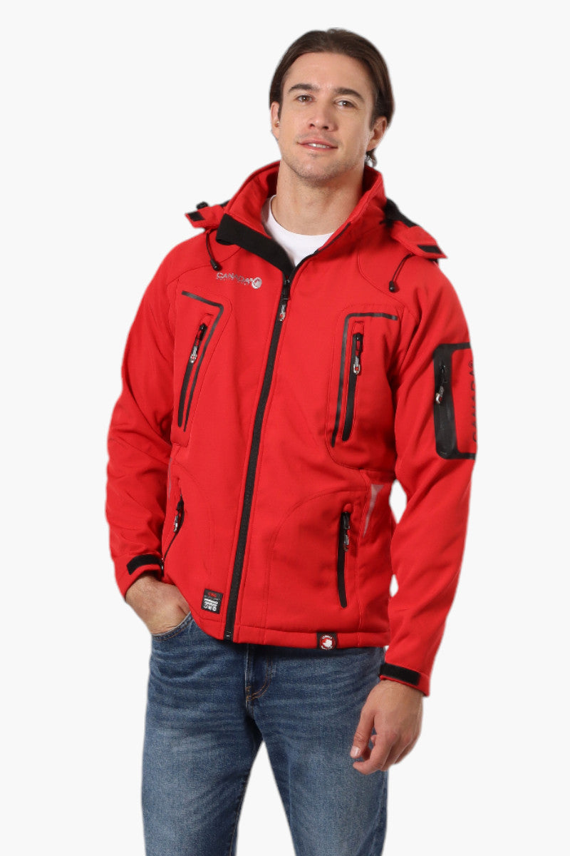 Canada Weather Gear Hooded 5 Zip Pocket Lightweight Jacket - Red - Mens Lightweight Jackets - International Clothiers