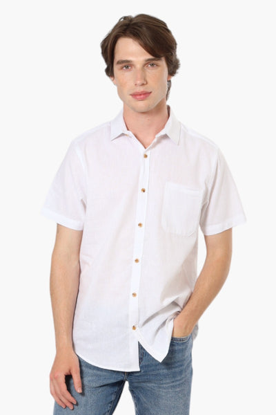 Jay Y. Ko Button Up Linen Casual Shirt - White - Mens Casual Shirts - International Clothiers