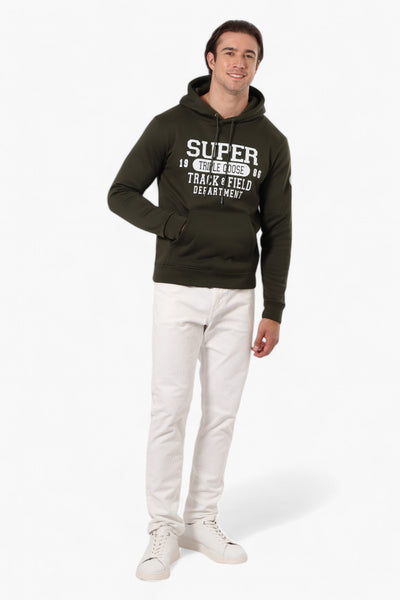 Super Triple Goose Track & Field Print Hoodie - Olive - Mens Hoodies & Sweatshirts - International Clothiers