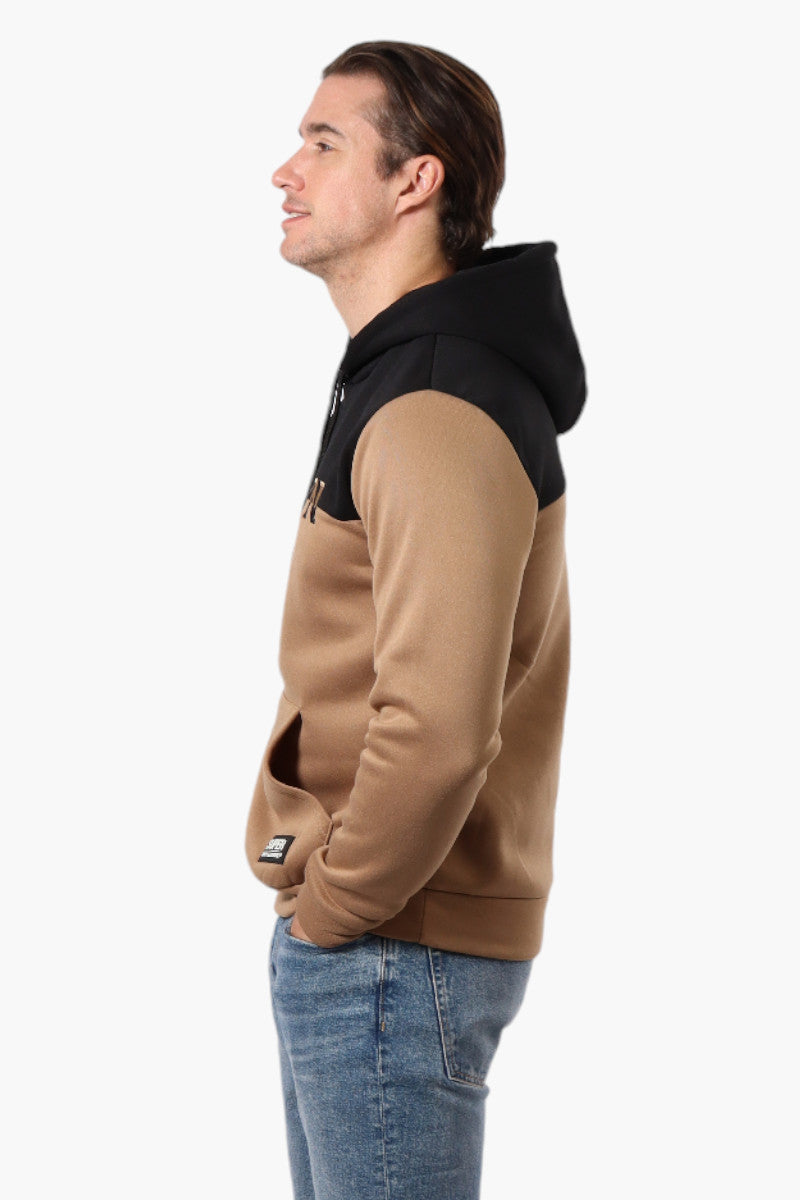 Super Triple Goose Embroidered Colour Block Hoodie - Brown - Mens Hoodies & Sweatshirts - International Clothiers