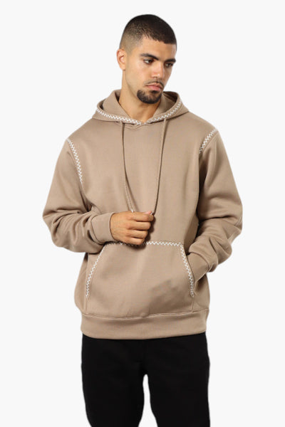 Essentials By Drill Clothing Stitch Detail Hoodie - Beige - Mens Hoodies & Sweatshirts - International Clothiers