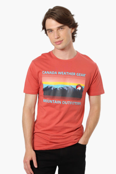 Canada Weather Gear Mountain Print Tee - Pink - Mens Tees & Tank Tops - International Clothiers