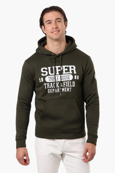 Super Triple Goose Track & Field Print Hoodie - Olive - Mens Hoodies & Sweatshirts - International Clothiers