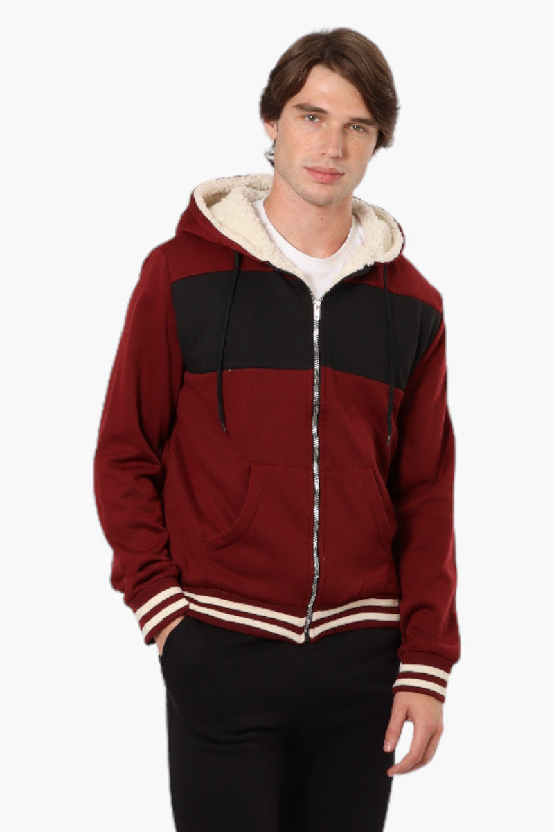 Canada Weather Gear Color Block Sherpa Lined Lightweight Jacket - Burgundy - Mens Lightweight Jackets - International Clothiers