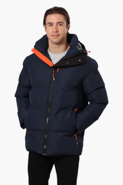 Canada Weather Gear Contrast Trim Bubble Bomber Jacket - Navy - Mens Bomber Jackets - International Clothiers