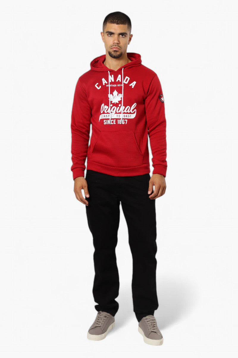 Canada Weather Gear Coast To Coast Print Hoodie Red