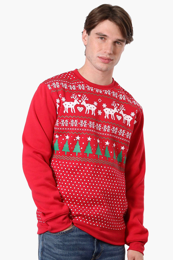 Ugly Christmas Sweater Festive Print Christmas Sweater Red S Men s International Clothiers