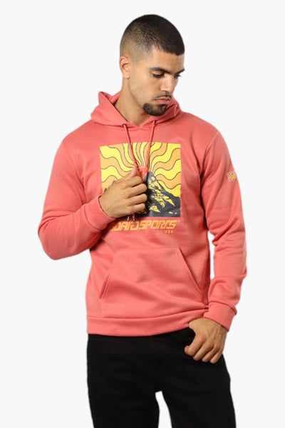 Boardsports Mountain Print Hoodie - Coral - Mens Hoodies & Sweatshirts - International Clothiers