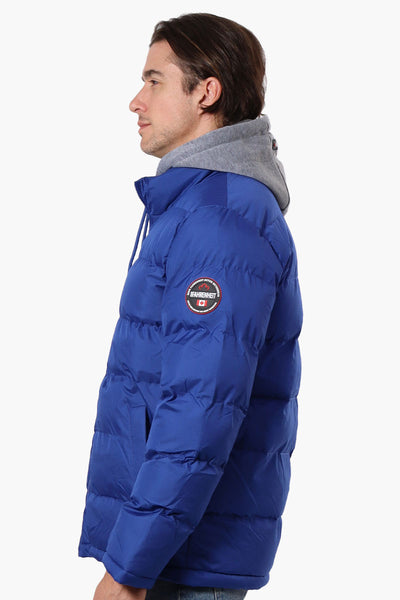 Fahrenheit Fleece Hood Bubble Bomber Jacket - Blue - Mens Bomber Jackets - International Clothiers