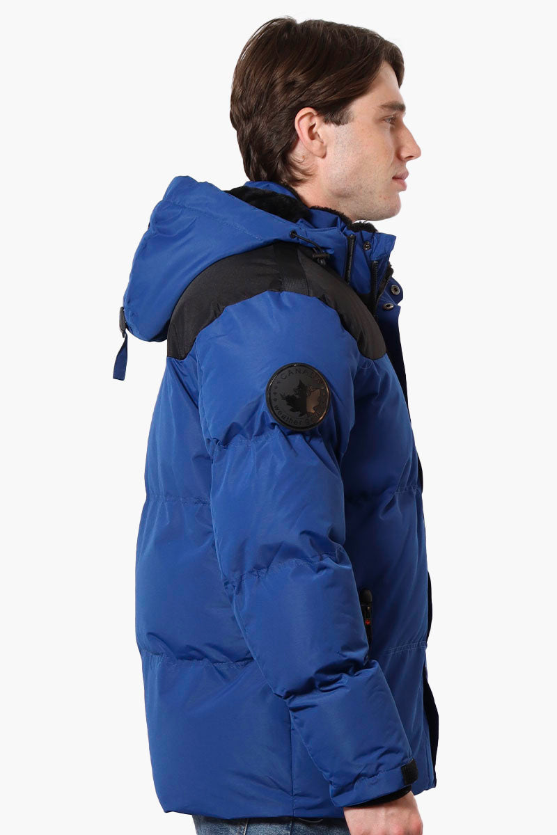 Canada Weather Gear Mouton Lined Bomber Jacket - Blue - Mens Bomber Jackets - International Clothiers