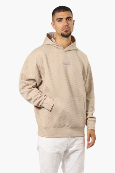 Essentials By Drill Clothing Hexagon Jacquard Drop Shoulder Hoodie - Cream - Mens Hoodies & Sweatshirts - International Clothiers