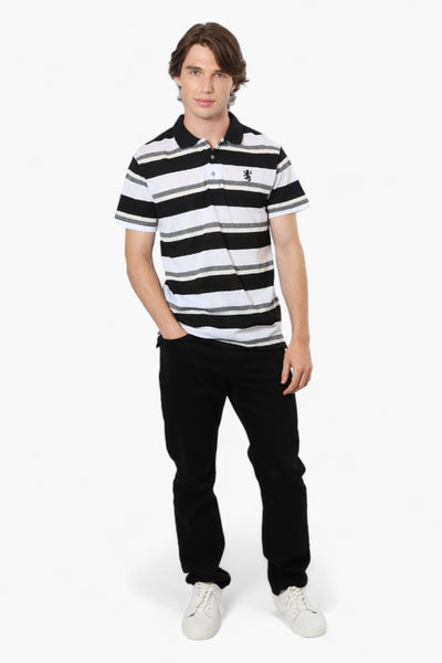 Vroom & Dreesman Striped Button Up Polo Shirt - Black - Mens Polo Shirts - International Clothiers