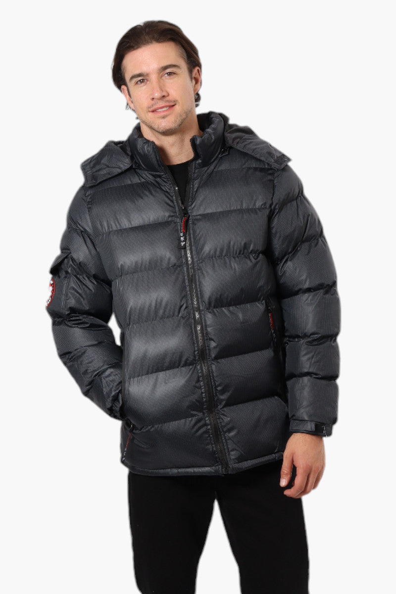 Canada Weather Gear Grid Pattern Bubble Bomber Jacket - Black - Mens Bomber Jackets - International Clothiers