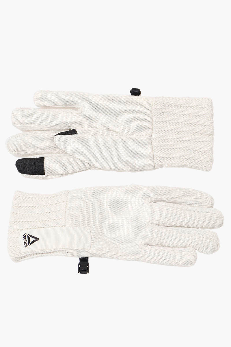 Reebok Ribbed Touch Screen Gloves - Cream - Mens Gloves - International Clothiers