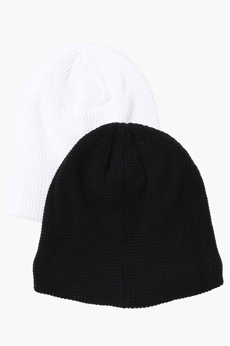 Canada Weather Gear 2 Pack Plush Lined Beanie Hat - White - Mens Hats - International Clothiers