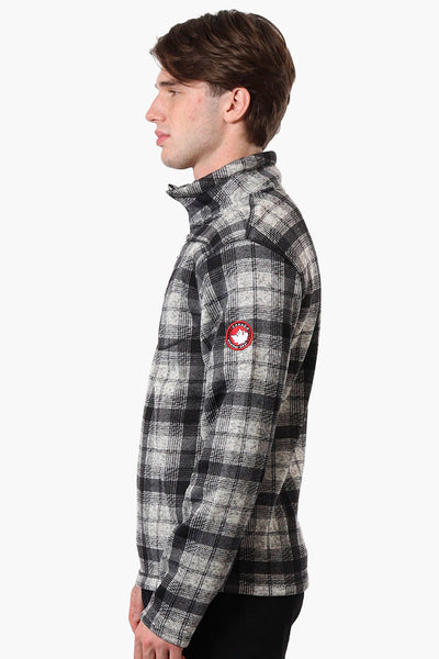 Canada Weather Gear Plaid Half Zip Sweatshirt - Grey - Mens Hoodies & Sweatshirts - International Clothiers