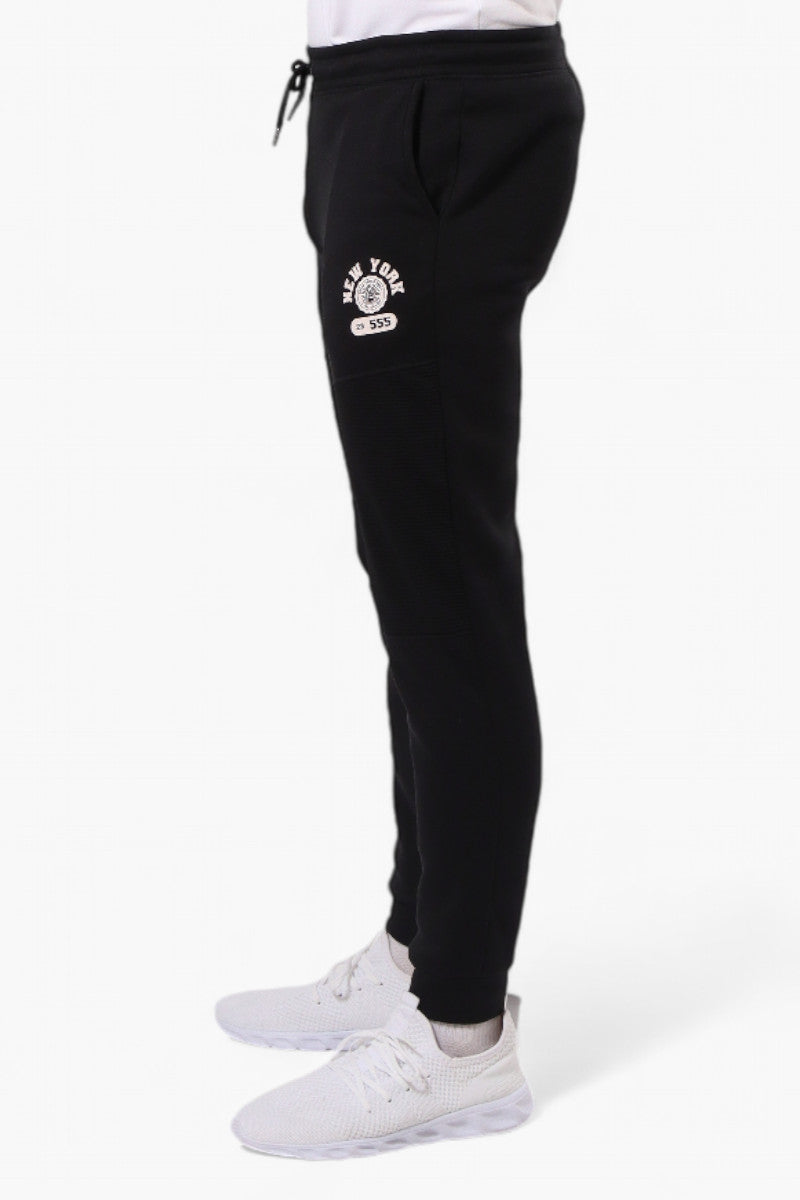 Super Triple Goose Tie Waist New York Print Joggers - Black - Mens Joggers & Sweatpants - International Clothiers