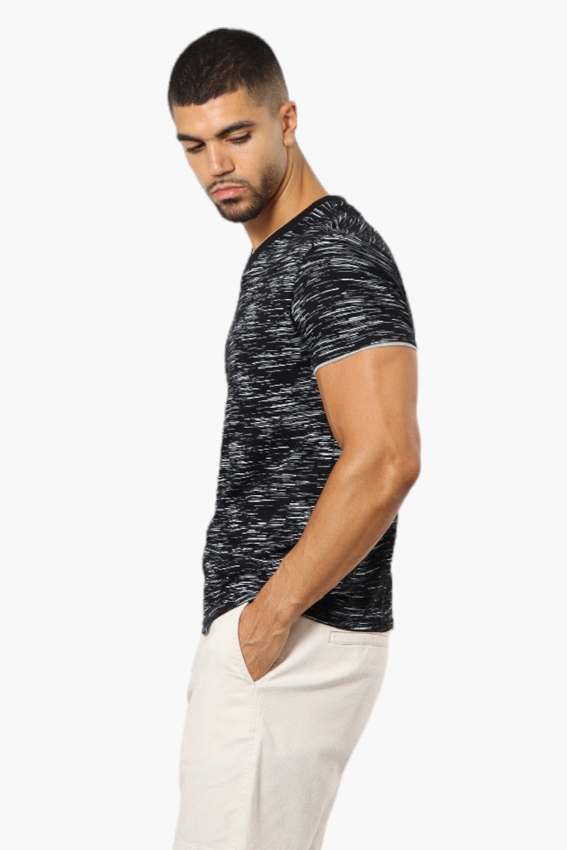 Urbanology Patterned V-Neck Tee - Black - Mens Tees & Tank Tops - International Clothiers