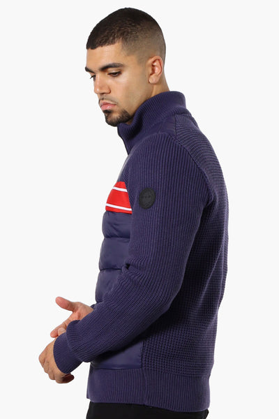 Canada Weather Gear Striped Sweater Knit Lightweight Jacket - Navy - Mens Lightweight Jackets - International Clothiers