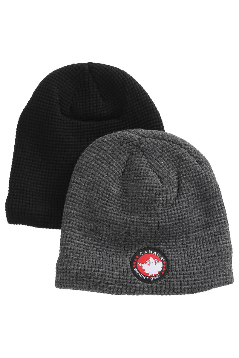 Canada Weather Gear 2 Pack Waffle Beanie Hat