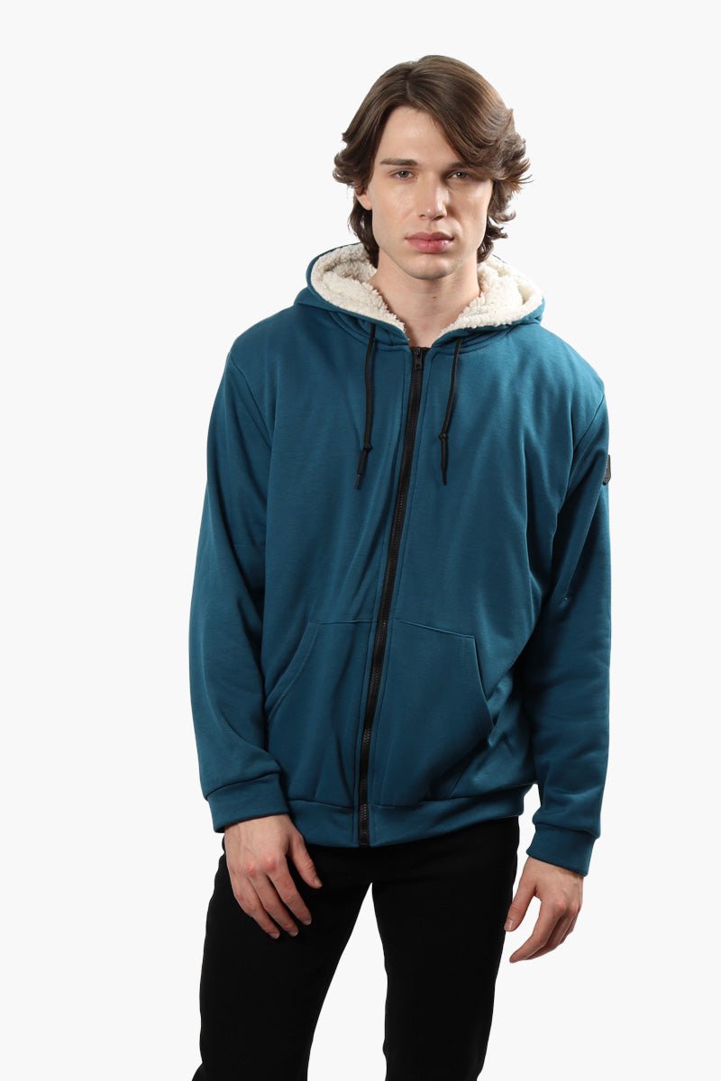 Fahrenheit Sherpa Lined Front Zip Hoodie - Blue